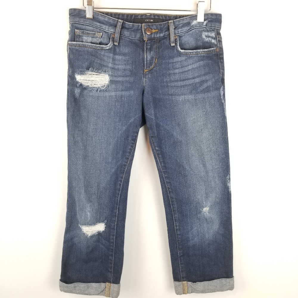 Joe’s Jeans Ex-Lover Cropped Distressed Jeans Women’s 25 Boyfriend Raw Hem